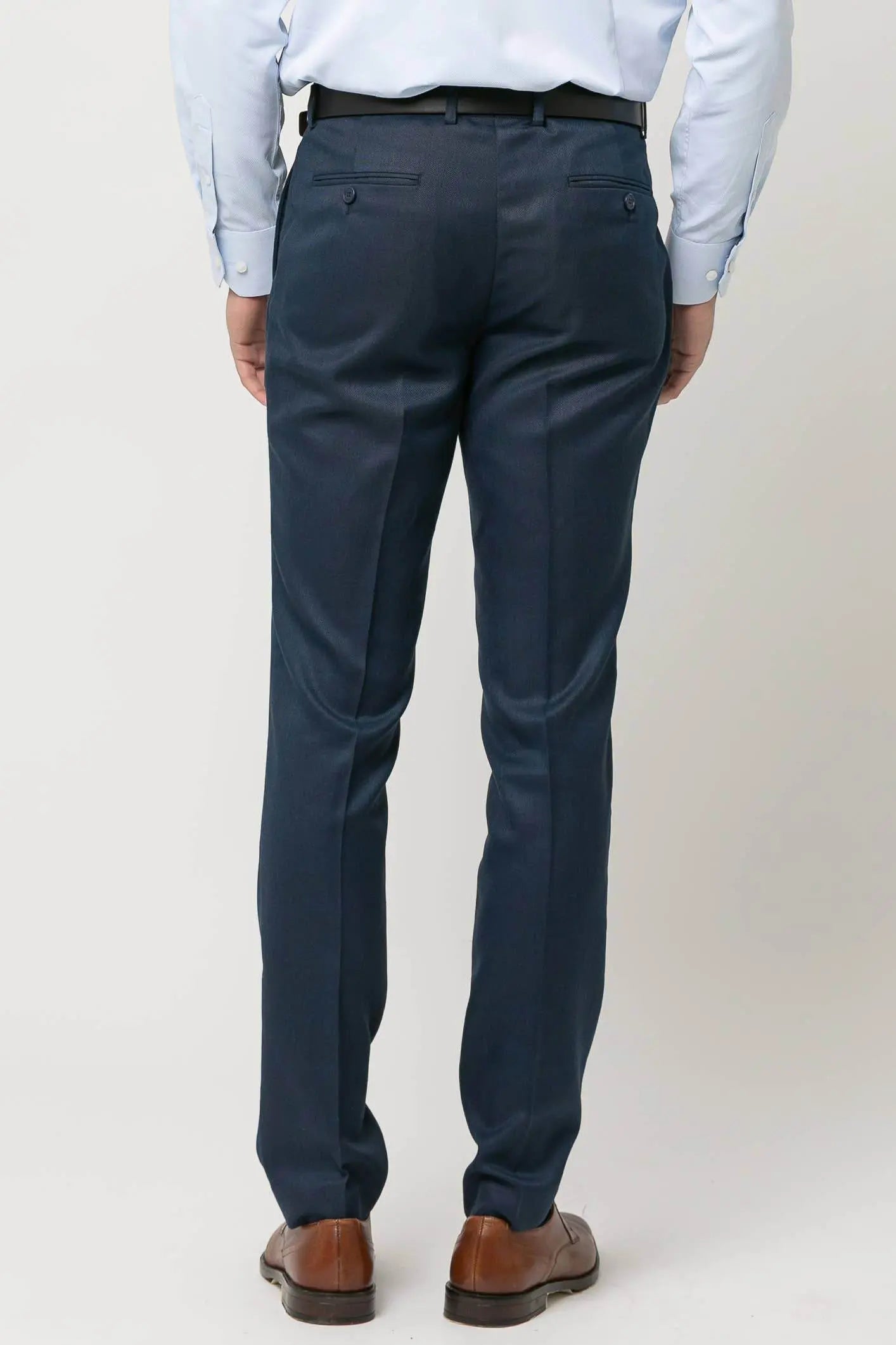 Premium Navy Blue Slim Fit Stretch Suit - IVORYNN