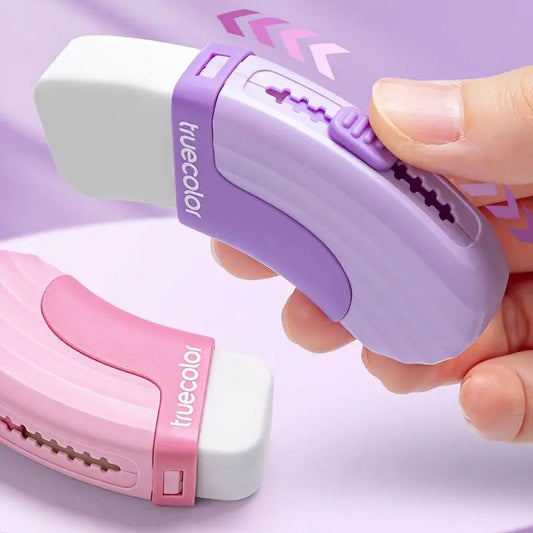 Push-Pull Eraser Set with Curved Handle