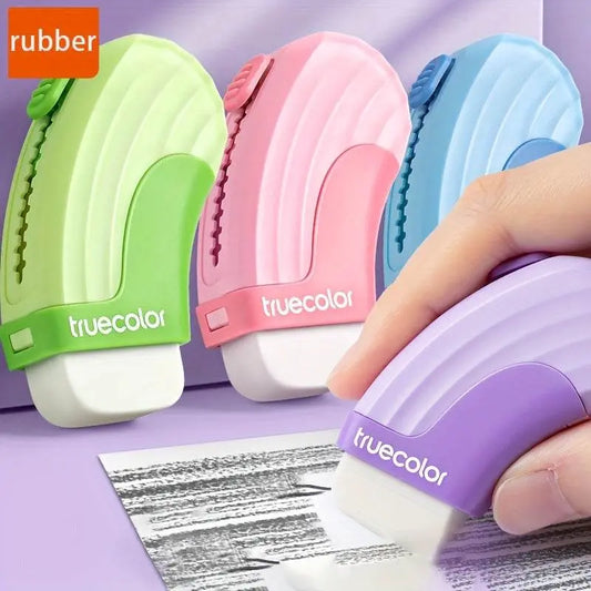 Push-Pull Eraser Set with Curved Handle