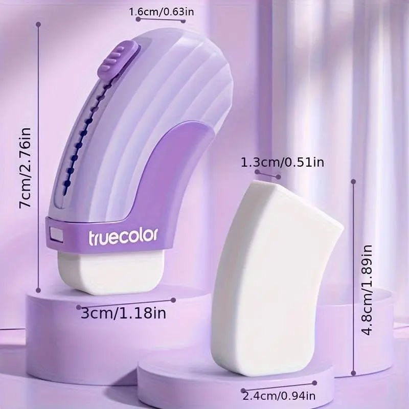 Push-Pull Eraser Set with Curved Handle - IVORYNN