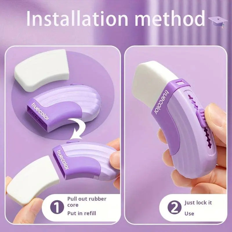 Push-Pull Eraser Set with Curved Handle - IVORYNN