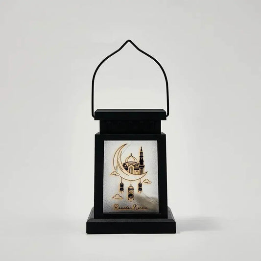 Ramadan Moon Solar Powered Square Lantern
