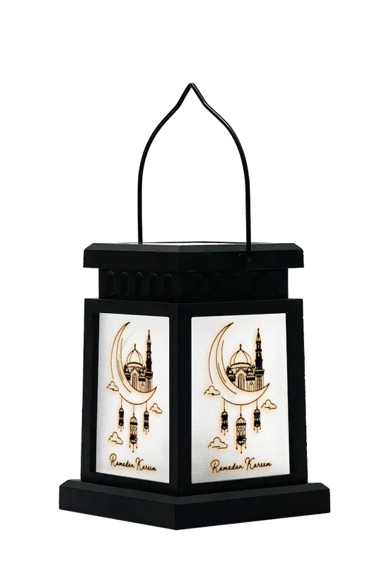 Ramadan Moon Solar Powered Square Lantern - IVORYNN