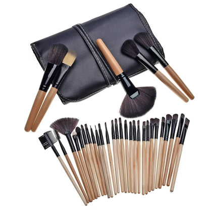 Rayon Makeup Wooden Handle brush bag - IVORYNN