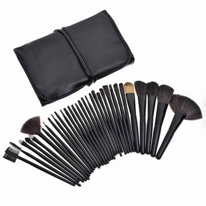 Rayon Makeup Wooden Handle brush bag - IVORYNN