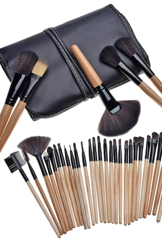 Rayon Makeup Wooden Handle brush bag - IVORYNN