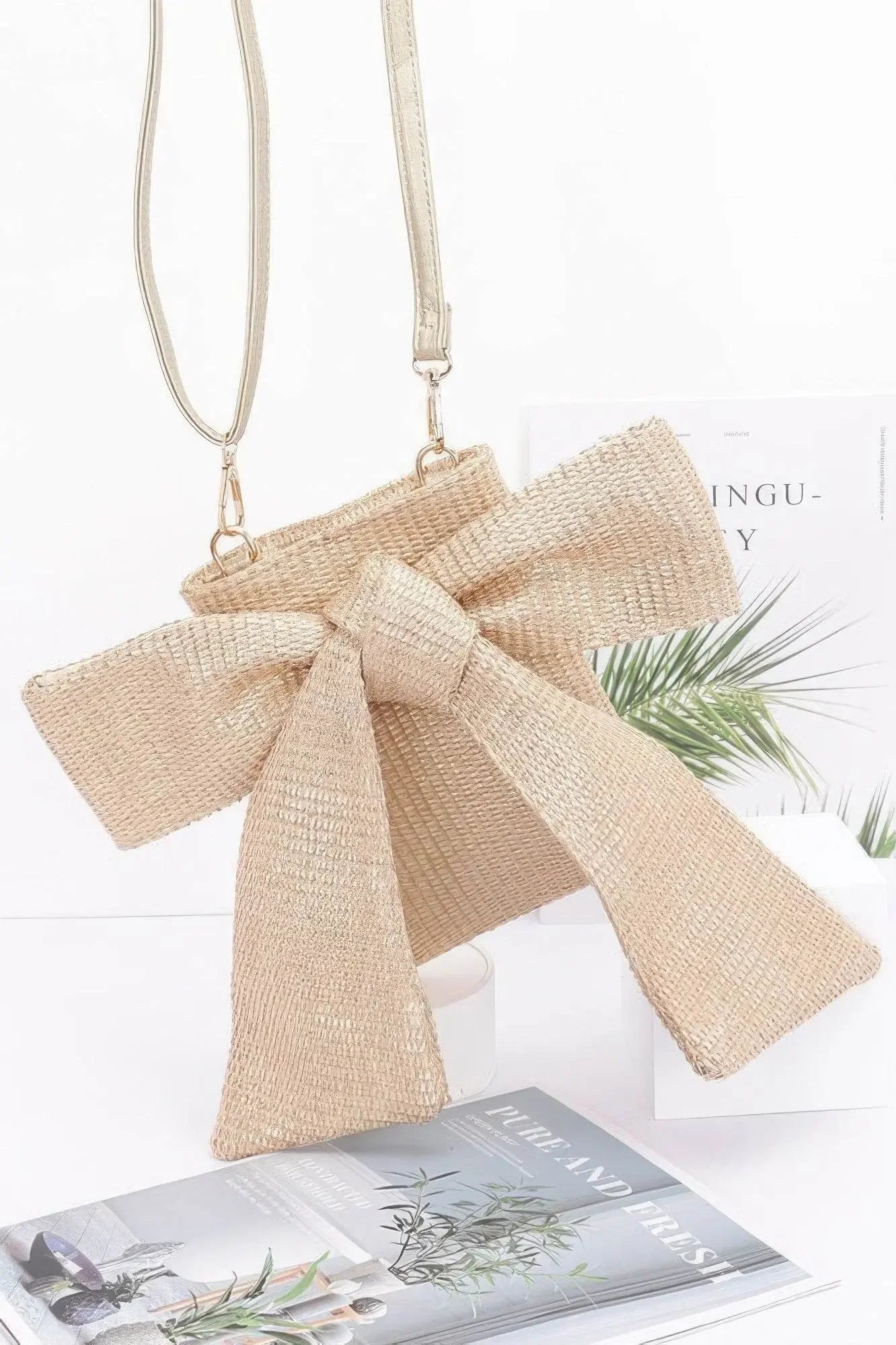 Rectangle with a Ribbon Bow Bliss Clutch - IVORYNN
