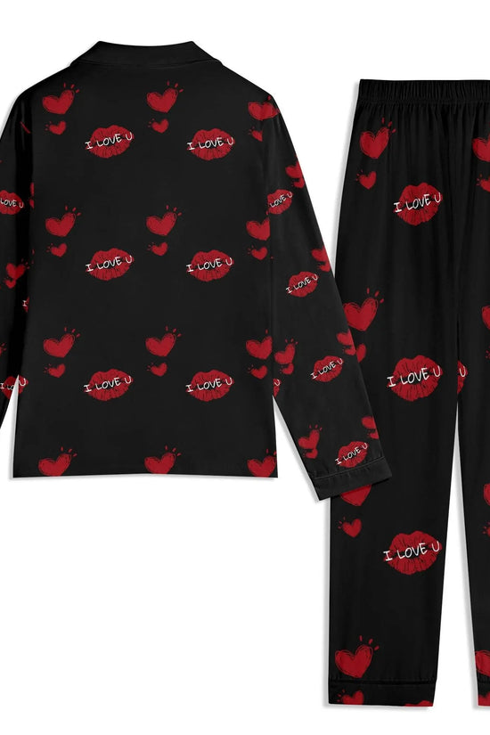 Red Kiss Long Sleeve Pajama Set - IVORYNN