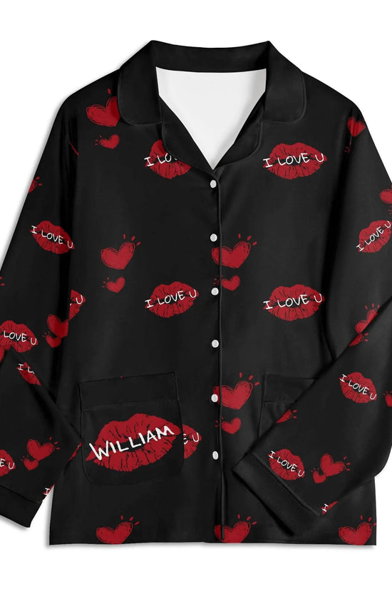 Red Kiss Long Sleeve Pajama Set - IVORYNN