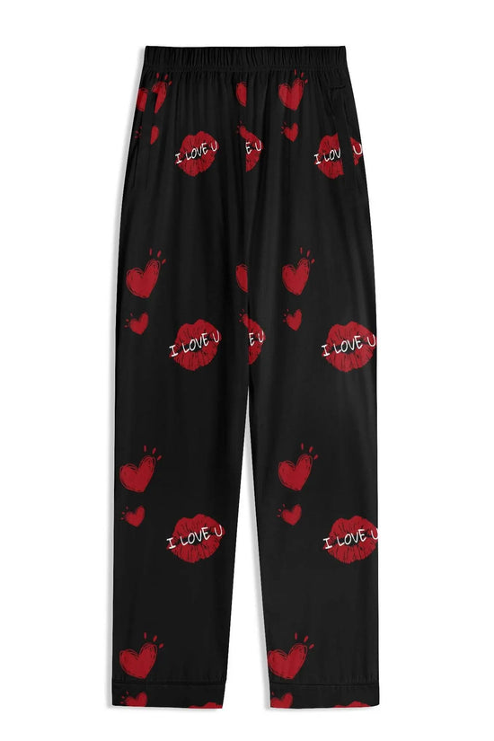 Red Kiss Long Sleeve Pajama Set - IVORYNN