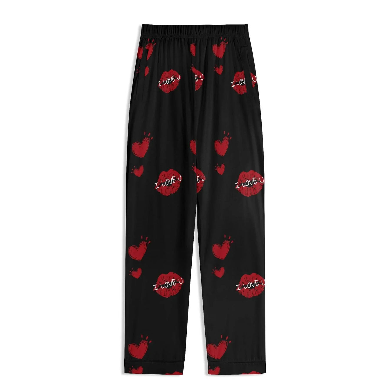 Red Kiss Long Sleeve Pajama Set - IVORYNN