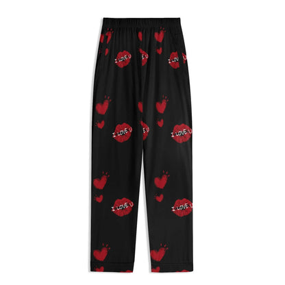 Red Kiss Long Sleeve Pajama Set - IVORYNN