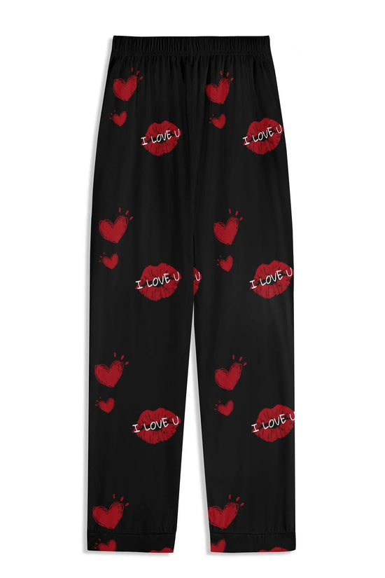 Red Kiss Long Sleeve Pajama Set - IVORYNN