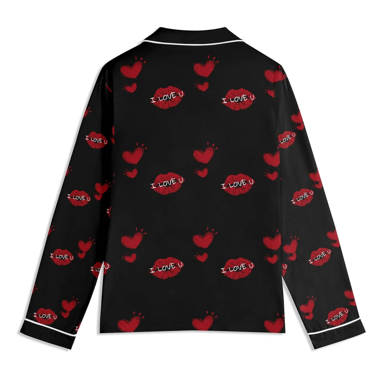 Red Kiss Long Sleeve Pajama Set - IVORYNN