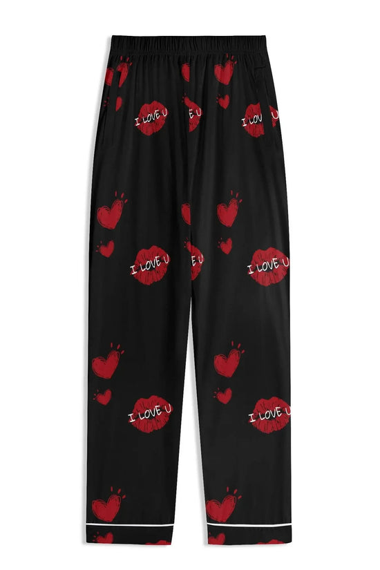 Red Kiss Long Sleeve Pajama Set - IVORYNN