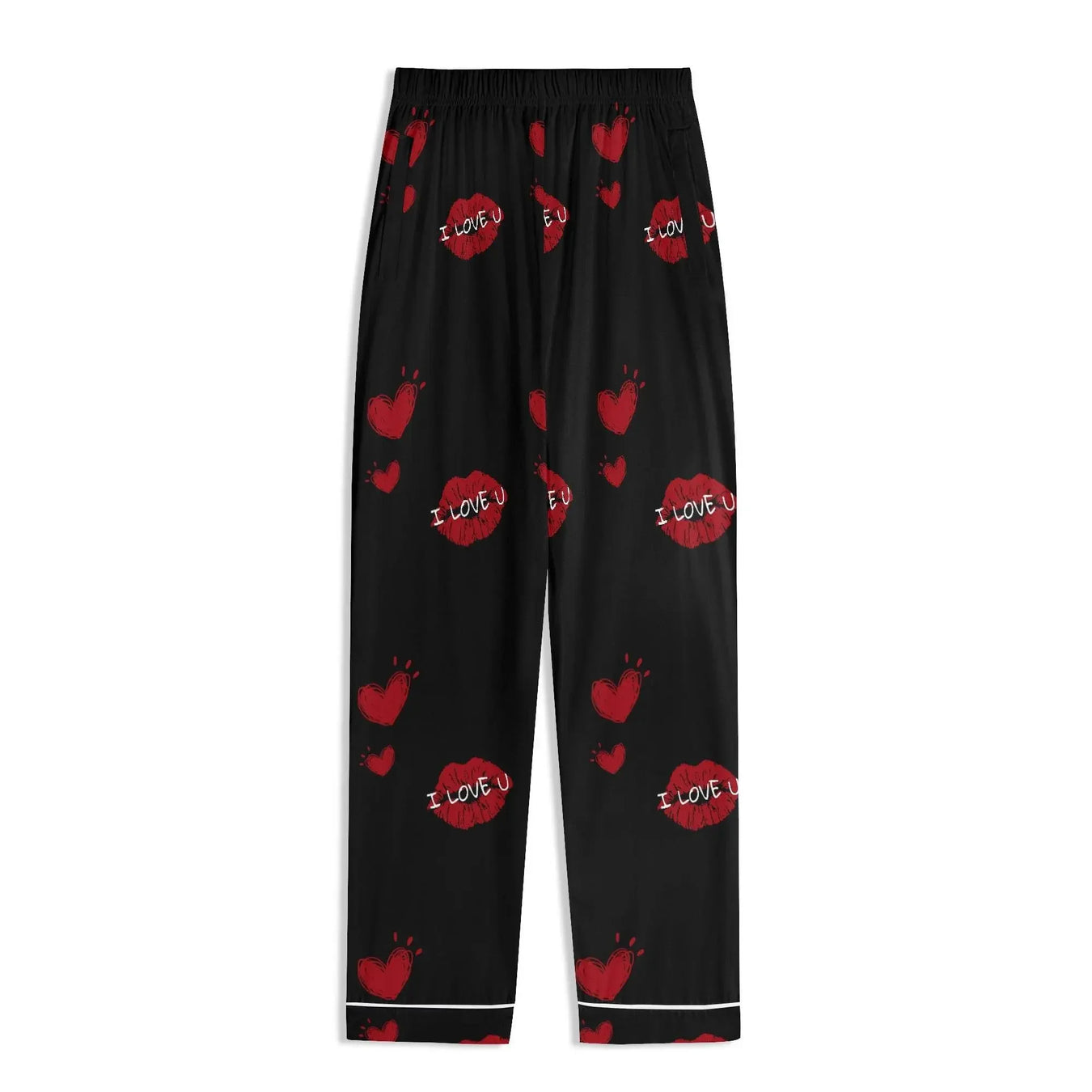 Red Kiss Long Sleeve Pajama Set - IVORYNN