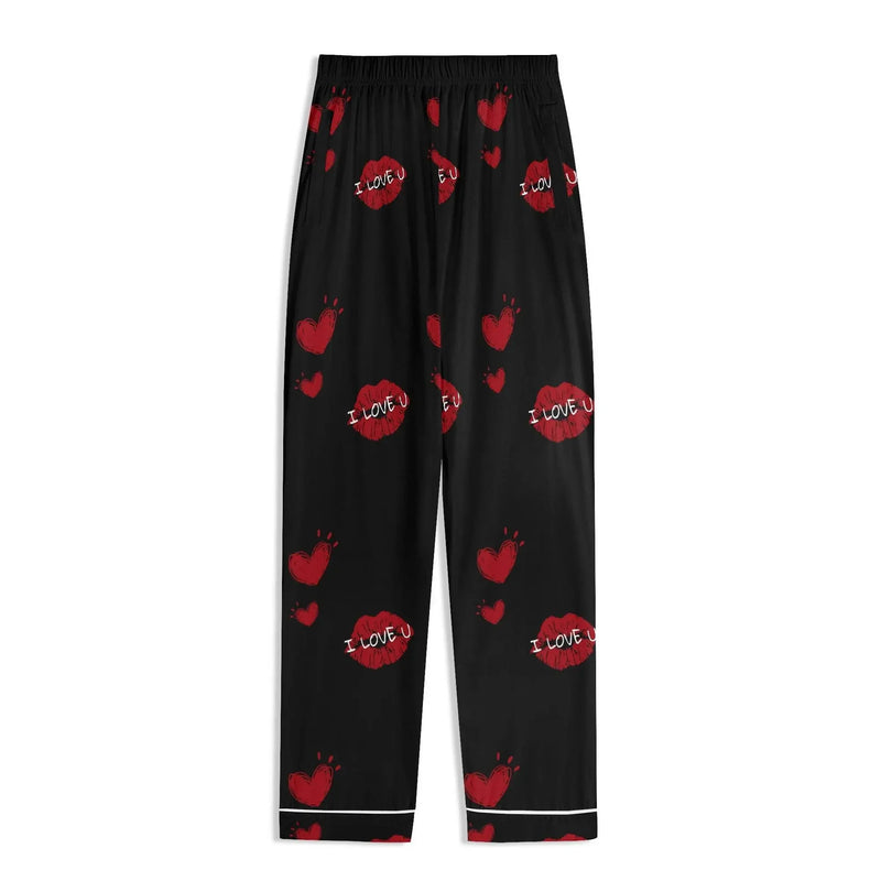Red Kiss Long Sleeve Pajama Set - IVORYNN