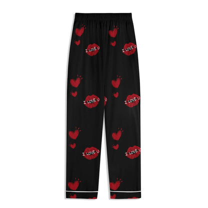 Red Kiss Long Sleeve Pajama Set - IVORYNN