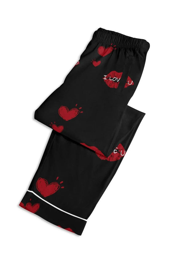 Red Kiss Long Sleeve Pajama Set - IVORYNN