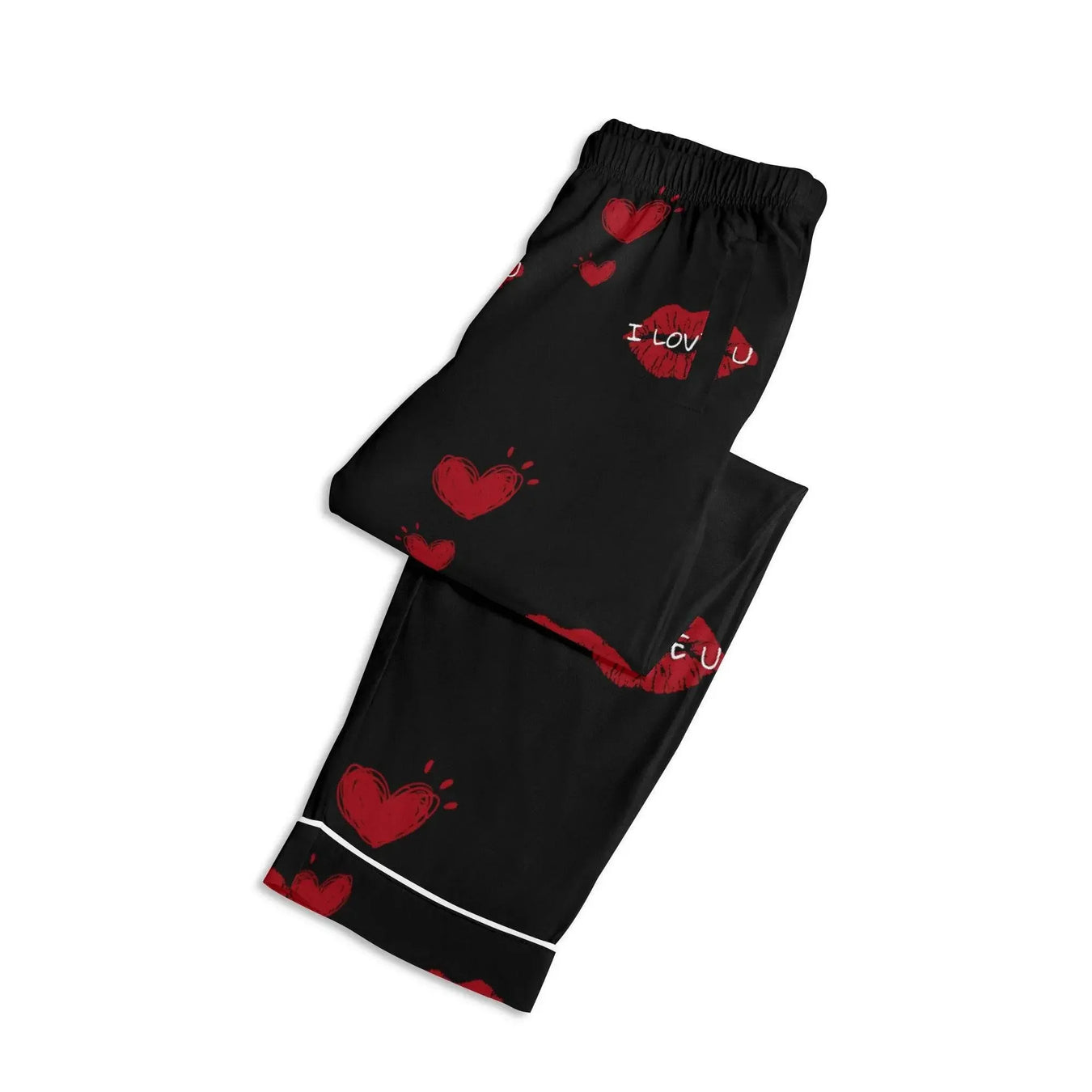 Red Kiss Long Sleeve Pajama Set - IVORYNN