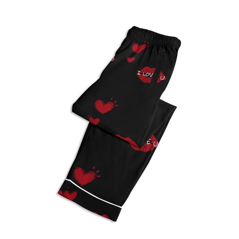 Red Kiss Long Sleeve Pajama Set - IVORYNN