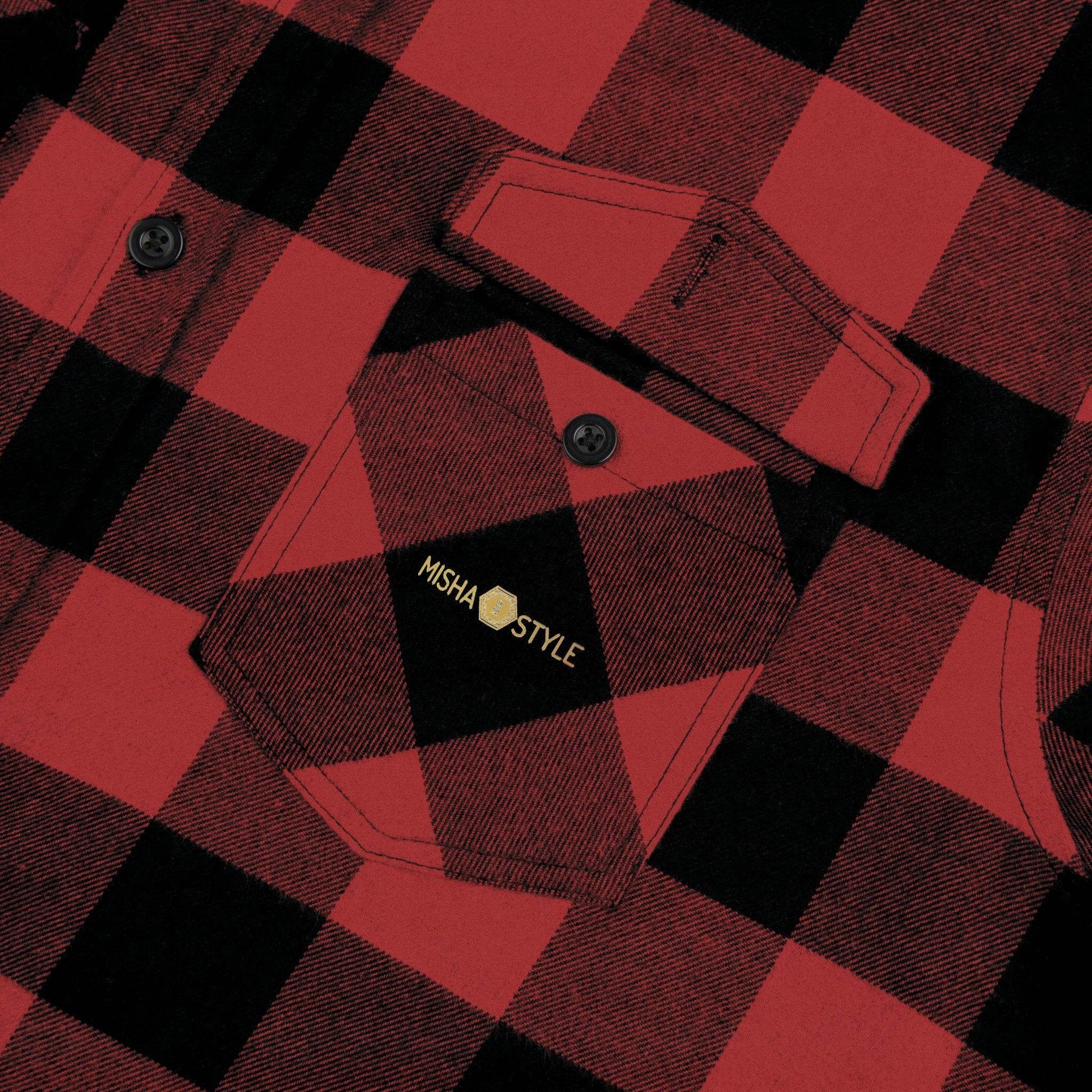Red Plaid Men Luxury Flannel Shirt - IVORYNN
