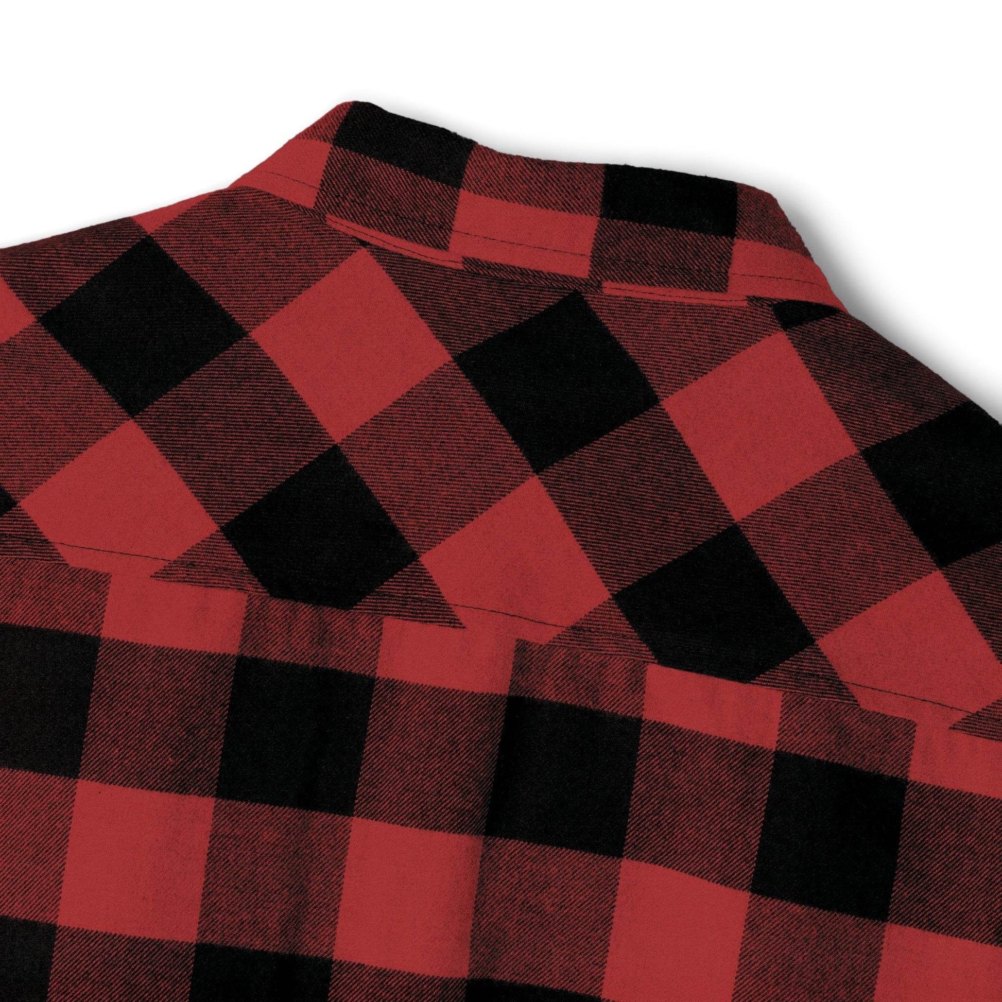 Red Plaid Women Luxury Flannel Shirt - IVORYNN