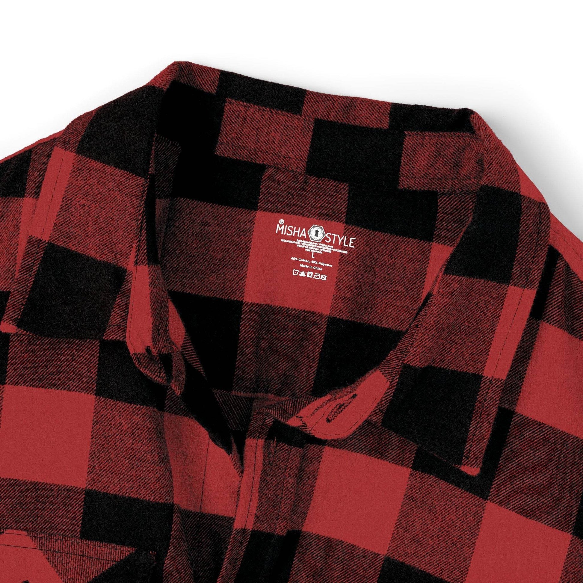 Red Plaid Women Luxury Flannel Shirt - IVORYNN