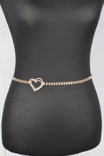 Rhinestone Heart Chain Belt - IVORYNN