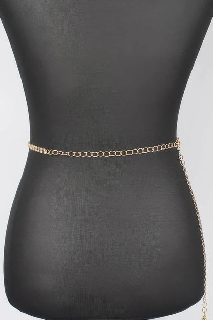 Rhinestone Heart Chain Belt - IVORYNN