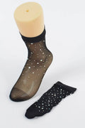 Rhinestone Mesh Socks - IVORYNN