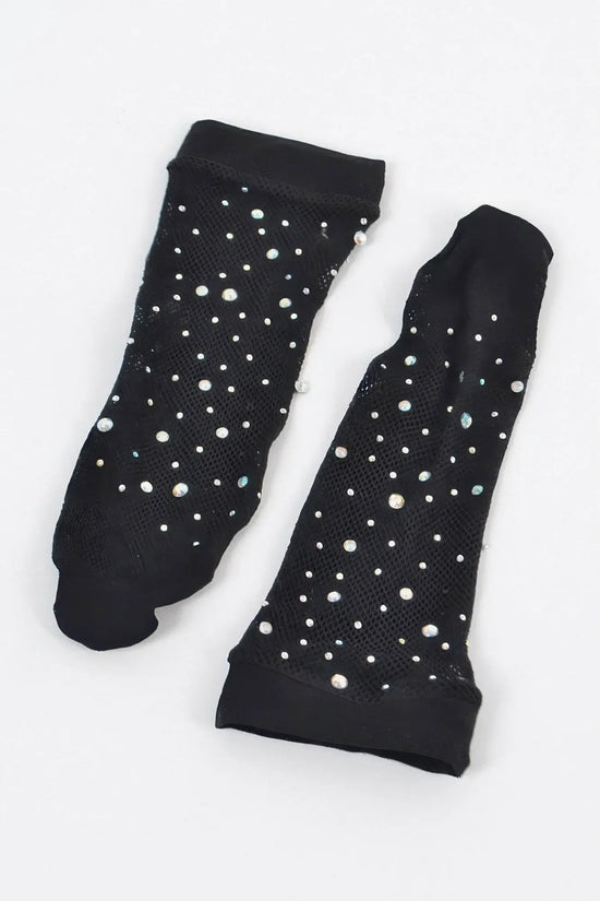 Rhinestone Mesh Socks - IVORYNN