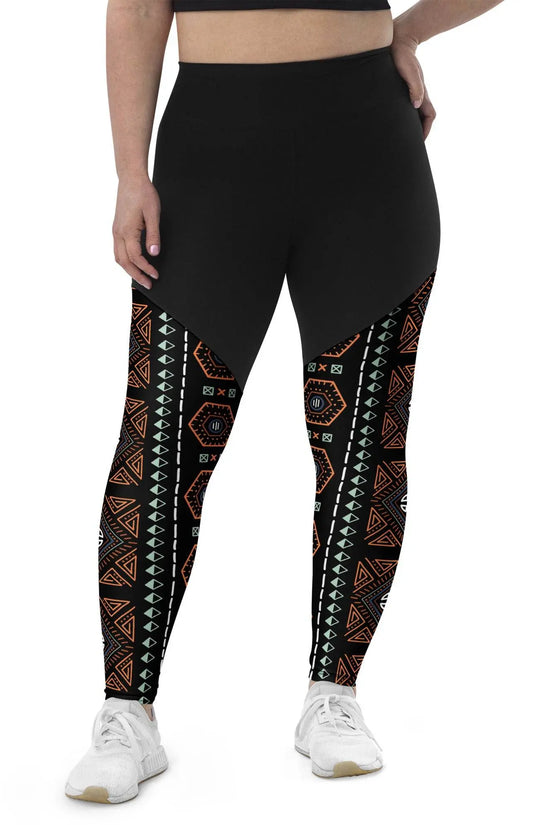 Royal Decoration Black Sports Leggings - IVORYNN