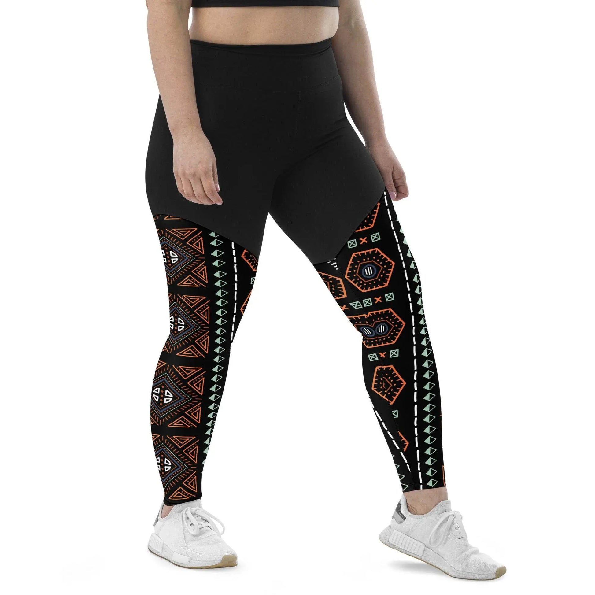 Royal Decoration Black Sports Leggings - IVORYNN