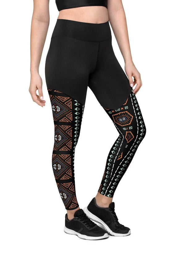 Royal Decoration Black Sports Leggings - IVORYNN