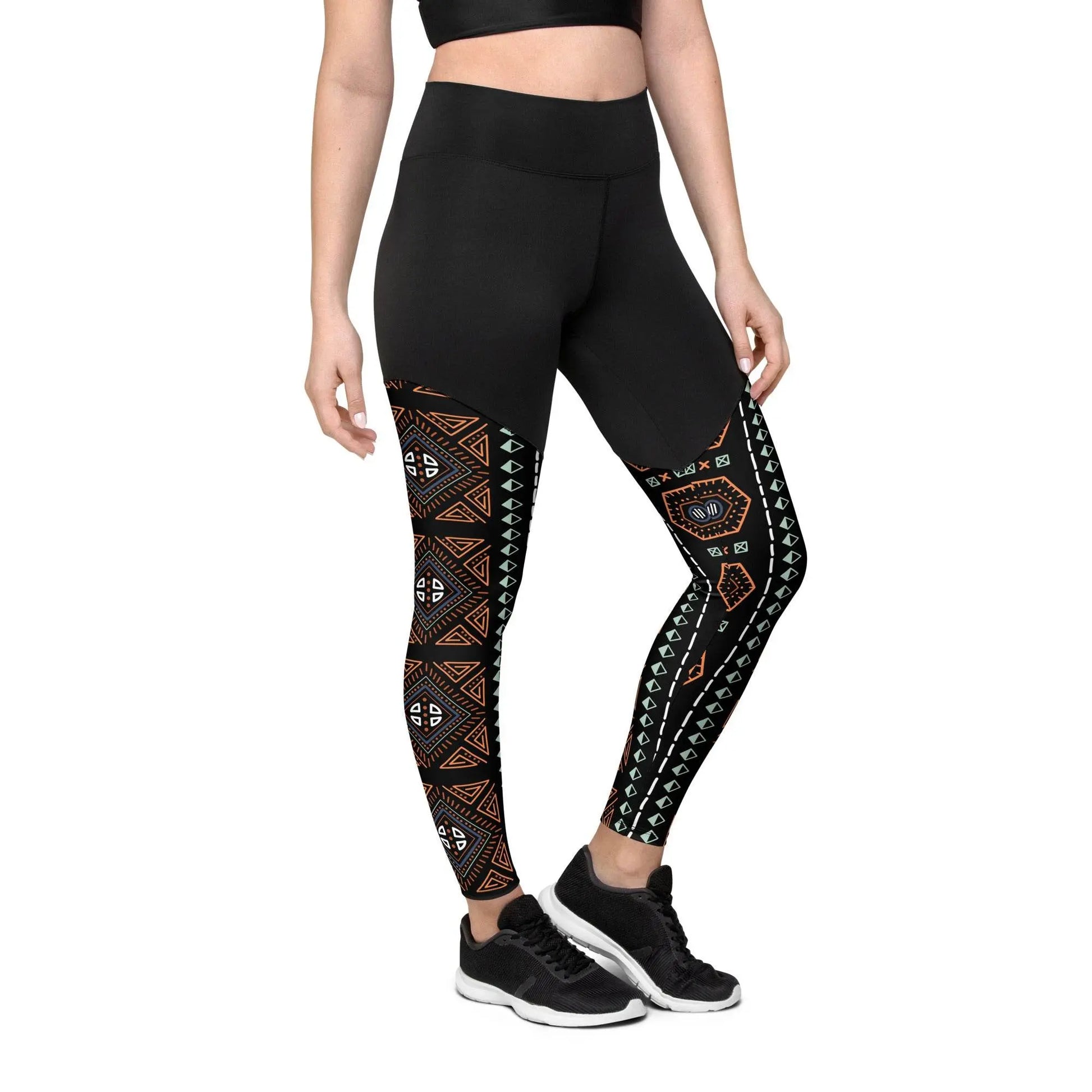 Royal Decoration Black Sports Leggings - IVORYNN