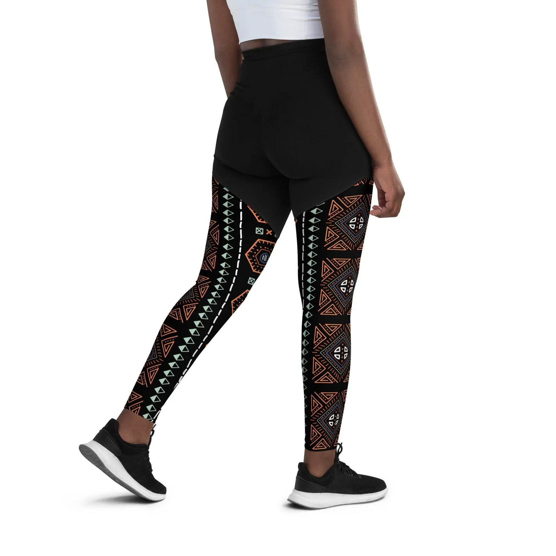 Royal Decoration Black Sports Leggings - IVORYNN
