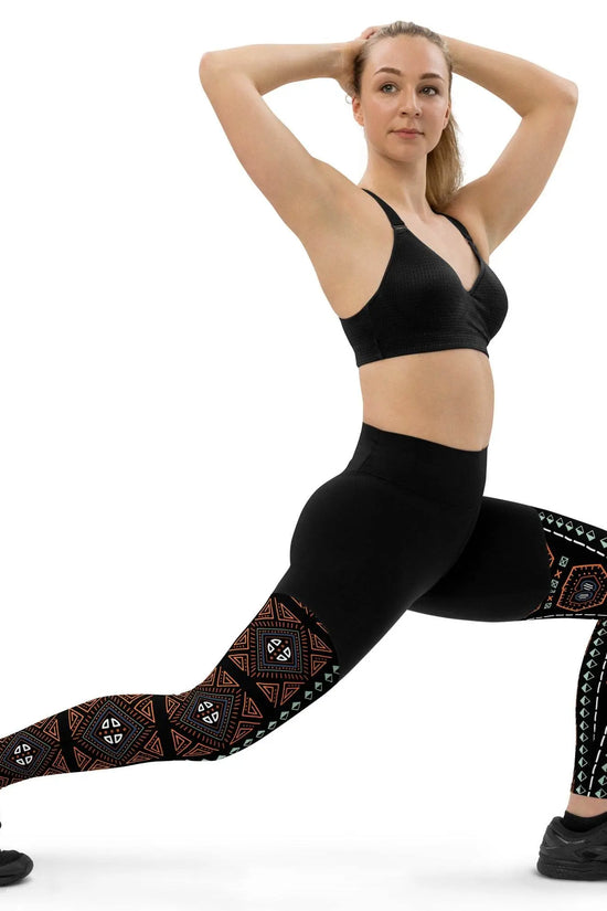 Royal Decoration Black Sports Leggings - IVORYNN