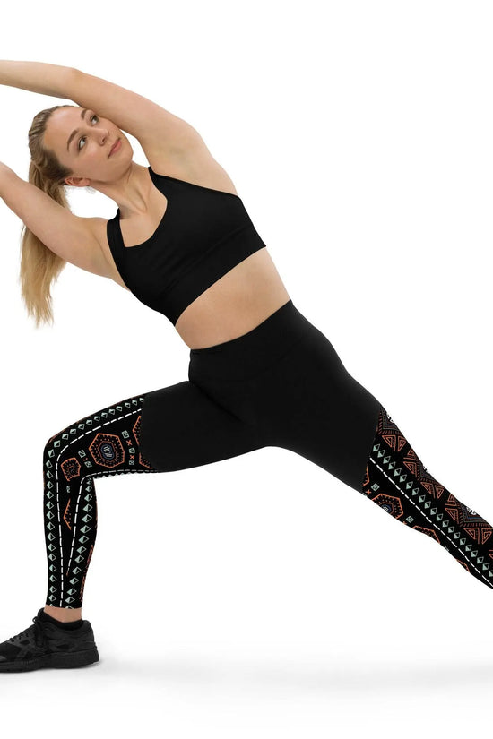 Royal Decoration Black Sports Leggings - IVORYNN