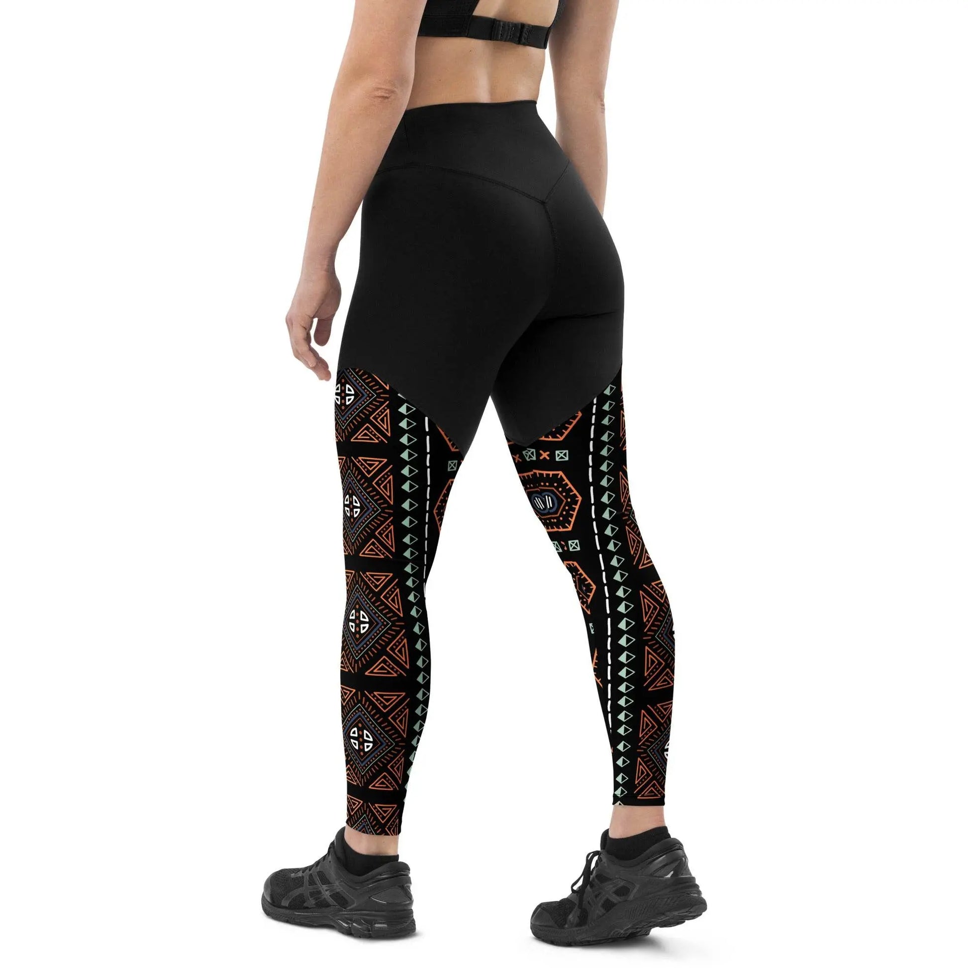 Royal Decoration Black Sports Leggings - IVORYNN