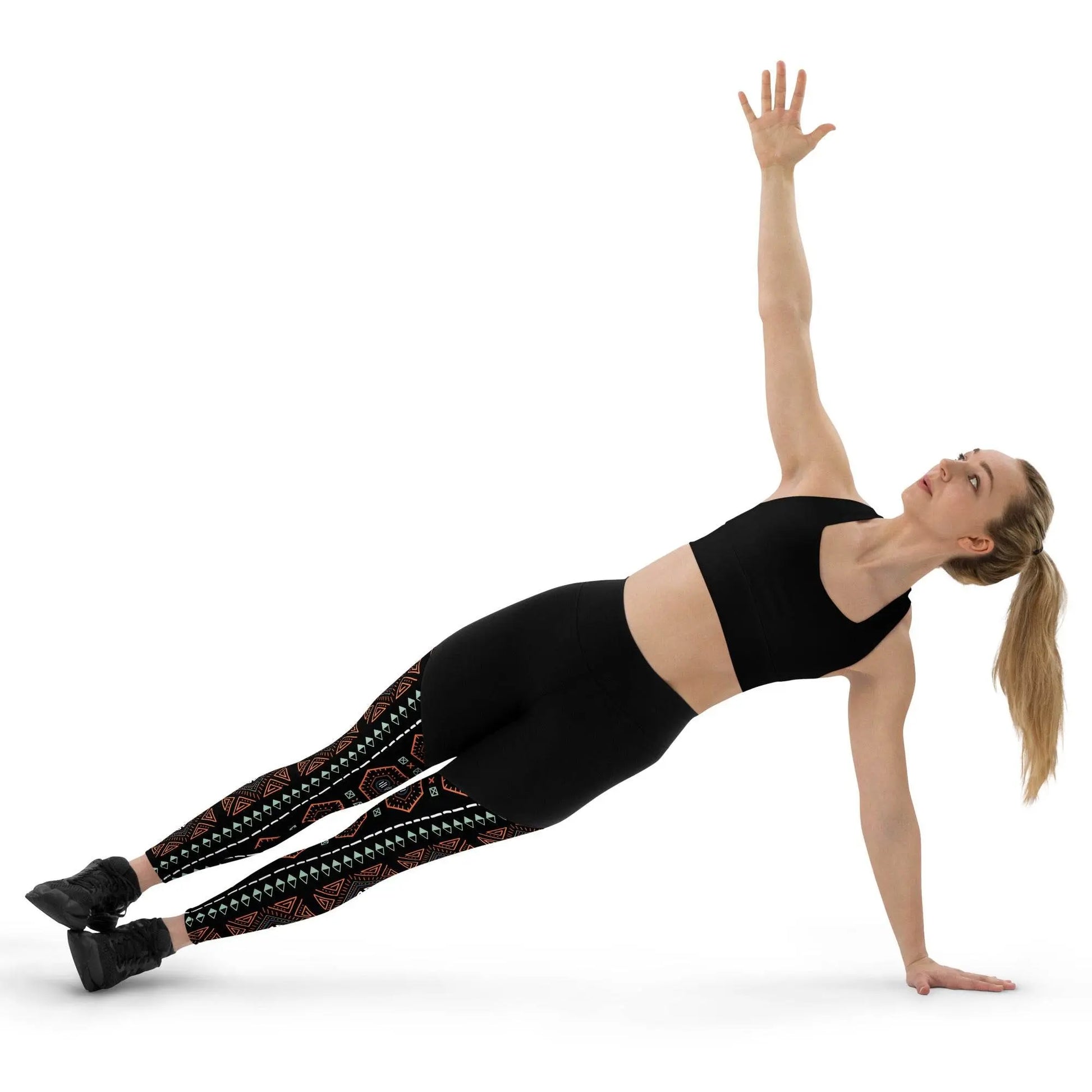 Royal Decoration Black Sports Leggings - IVORYNN