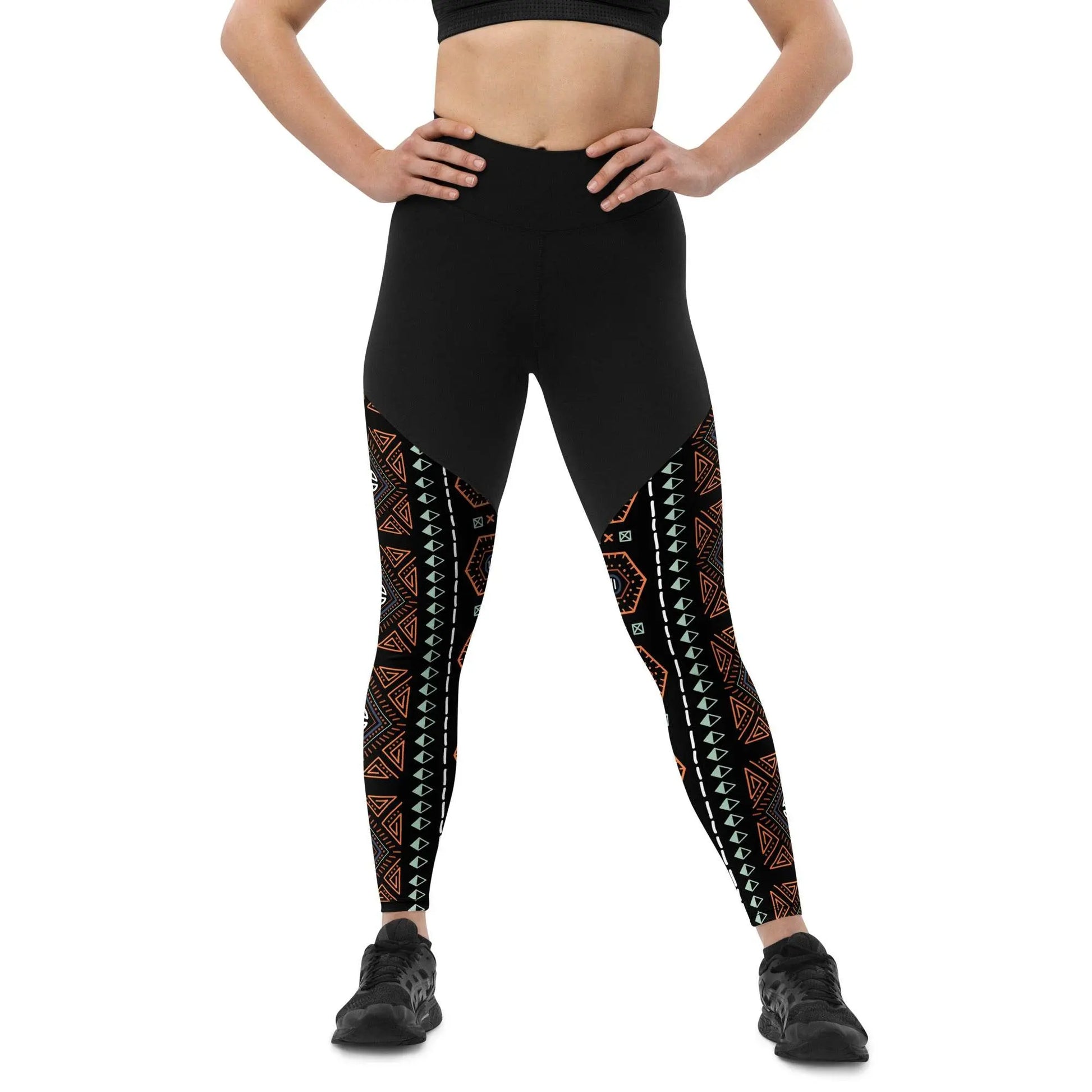 Royal Decoration Black Sports Leggings - IVORYNN