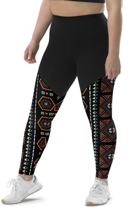 Royal Decoration Black Sports Leggings - IVORYNN