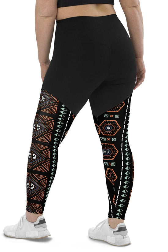 Royal Decoration Black Sports Leggings - IVORYNN