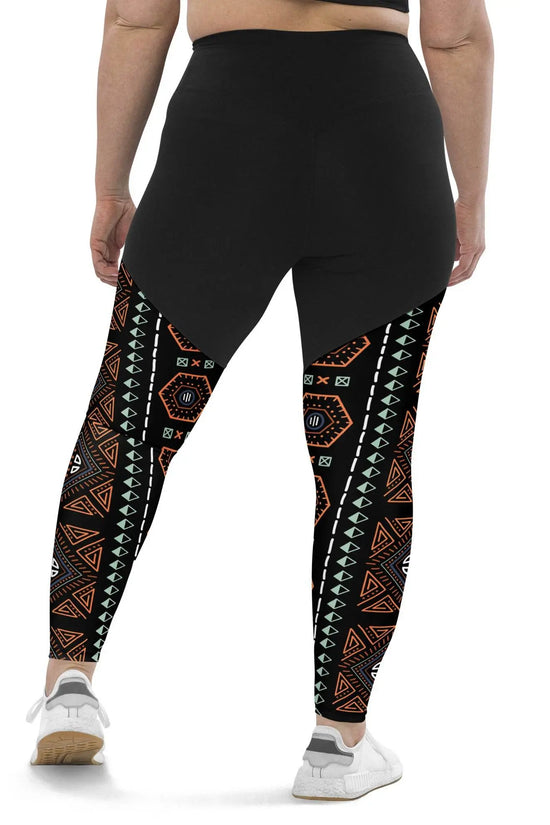 Royal Decoration Black Sports Leggings - IVORYNN