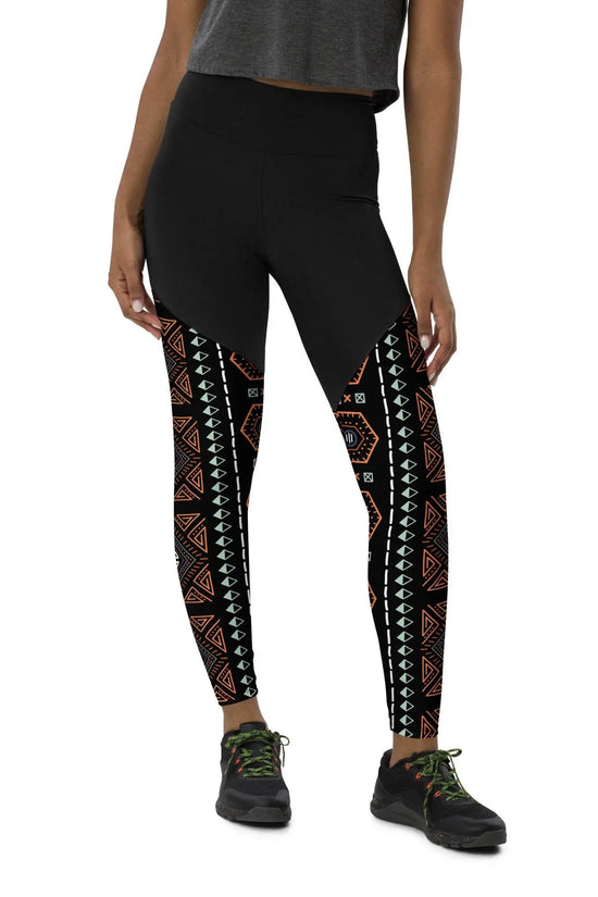 Royal Decoration Black Sports Leggings - IVORYNN