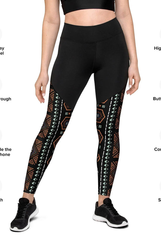Royal Decoration Black Sports Leggings - IVORYNN