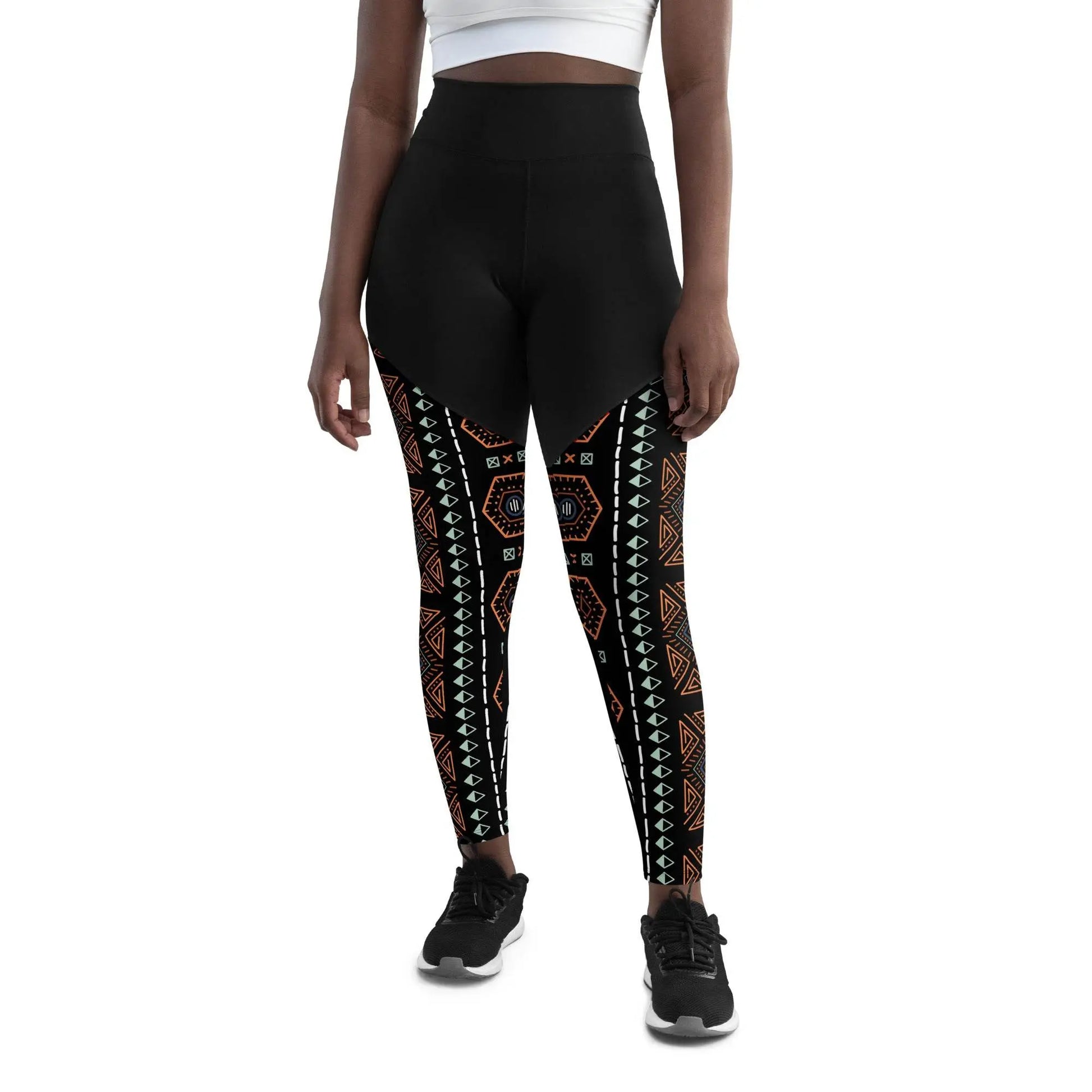 Royal Decoration Black Sports Leggings - IVORYNN