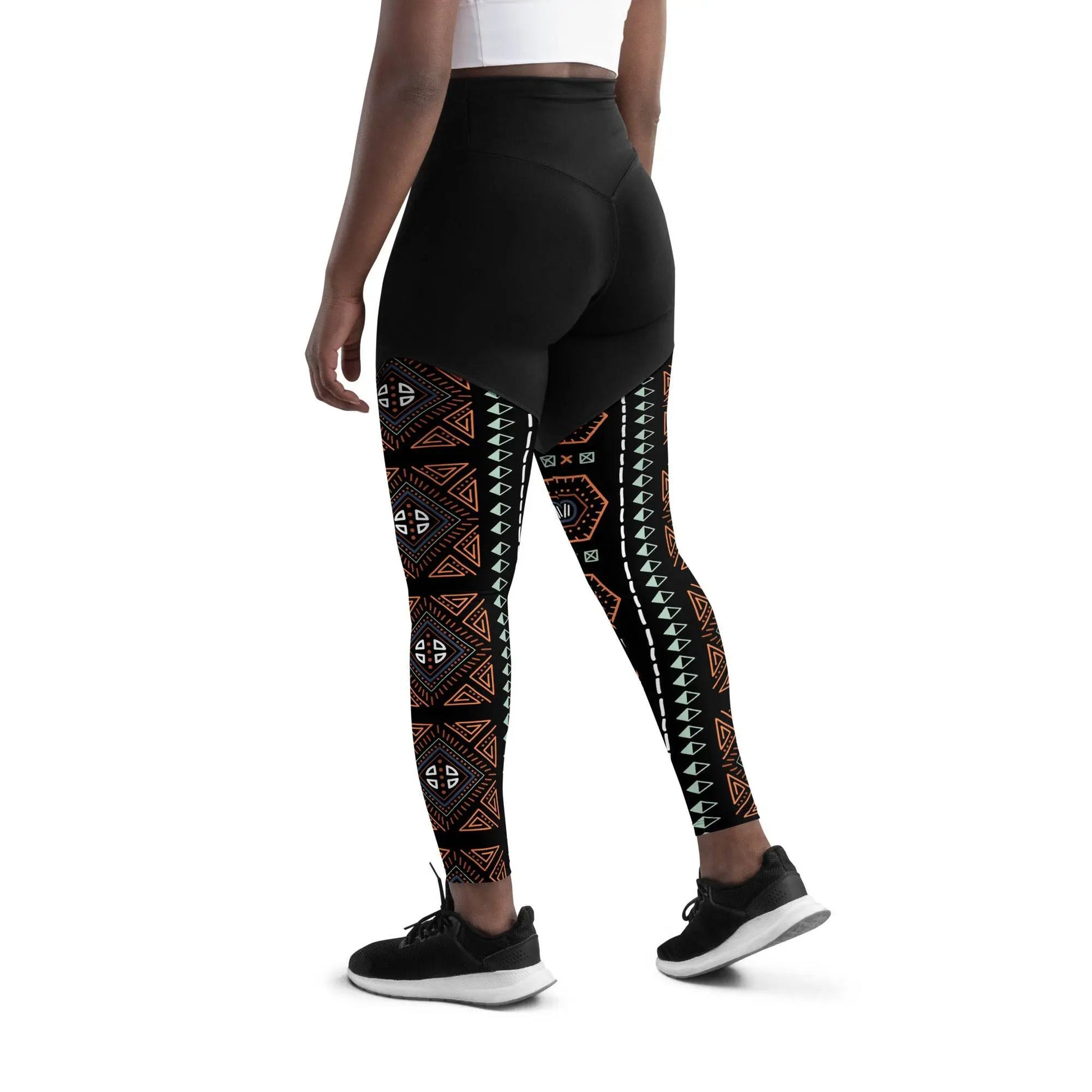 Royal Decoration Black Sports Leggings - IVORYNN