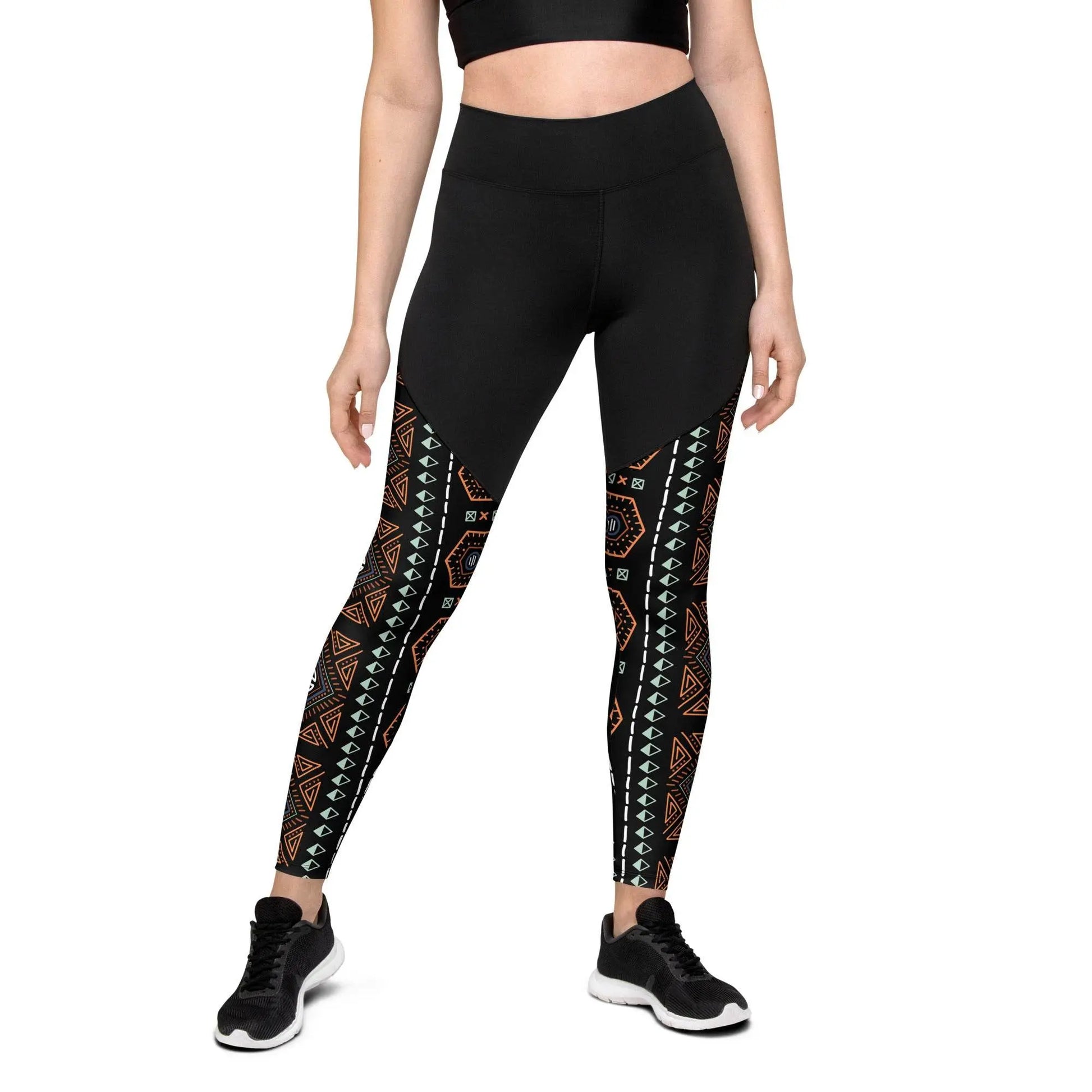 Royal Decoration Black Sports Leggings - IVORYNN